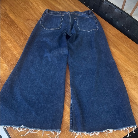 Frame Denim Le Palazzo Crop Dark Blue Flare Jeans - Picture 7 of 7